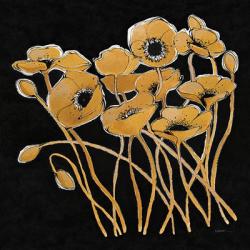 Gold Black Line Poppies I v2 | Obraz na stenu