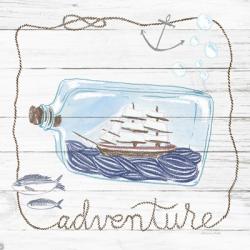 Ship in a Bottle Adventure Shiplap | Obraz na stenu