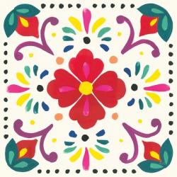 Floral Fiesta White Tile XII | Obraz na stenu