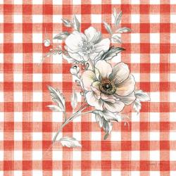 Sketchbook Garden VII Red Checker | Obraz na stenu