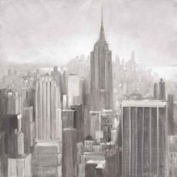 Manhattan in the Mist Gray | Obraz na stenu