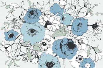 Watercolor Black Lined Poppies Mix | Obraz na stenu