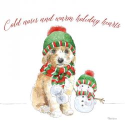 Holiday Paws IV on White | Obraz na stenu