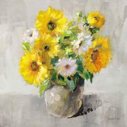 Sunflower Still Life I on Gray | Obraz na stenu