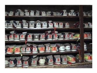 Bowling Shoes on a Shelf | Obraz na stenu