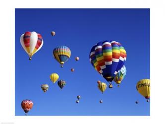 Low angle view of hot air balloons rising, Albuquerque International Balloon Fiesta, Albuquerque, New Mexico, USA | Obraz na stenu