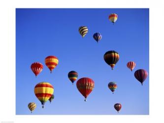 Low angle view of hot air balloons rising, Albuquerque International Balloon Fiesta, Albuquerque, New Mexico, USA | Obraz na stenu