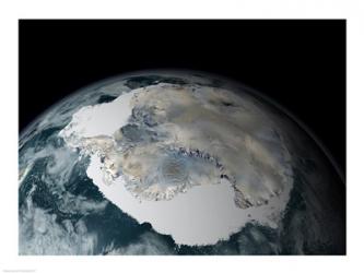 Satellite View of Earth Showing Frozen Continent of Antarctica | Obraz na stenu