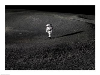 Space Suit engineer simulates work inside a crater in Johnson Space Center's Lunar Yard | Obraz na stenu