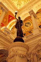 USA, Washington DC, Library of Congress interior with sculpture | Obraz na stenu