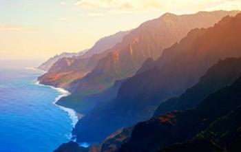 Mountain range at sunrise, Na Pali Coast, Kauai, Hawaii, USA | Obraz na stenu