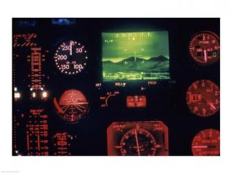 View of the Cockpit Control Panel in an AH-64 Apache Helicopter Training Simulator | Obraz na stenu