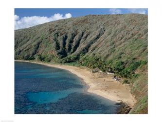 High angle view of a bay, Hanauma Bay, Oahu, Hawaii, USA | Obraz na stenu